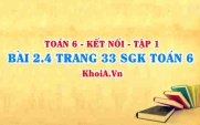 Bài 2.4 trang 33 SGK Toán 6 tập 1 Kết nối tri thức